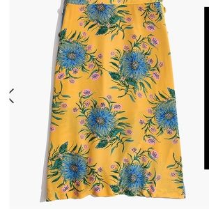 Madewell Silk Side-Button Skirt in Painted Blooms